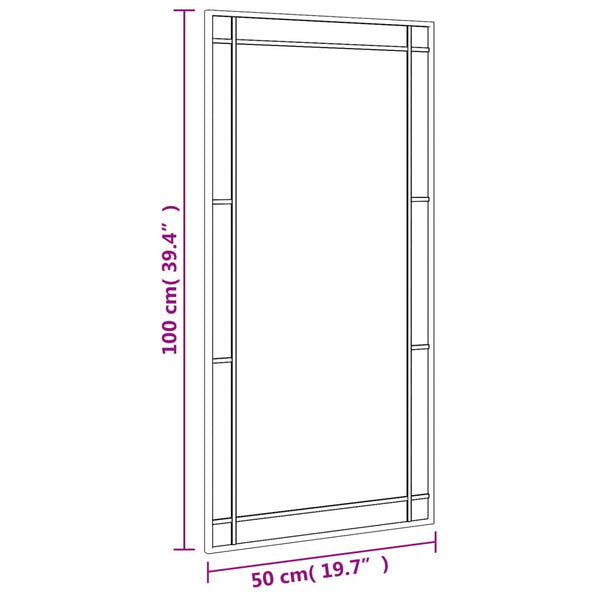 Schwarzer Wandspiegel Soriana 50x100cm (Rechteck Eisen)