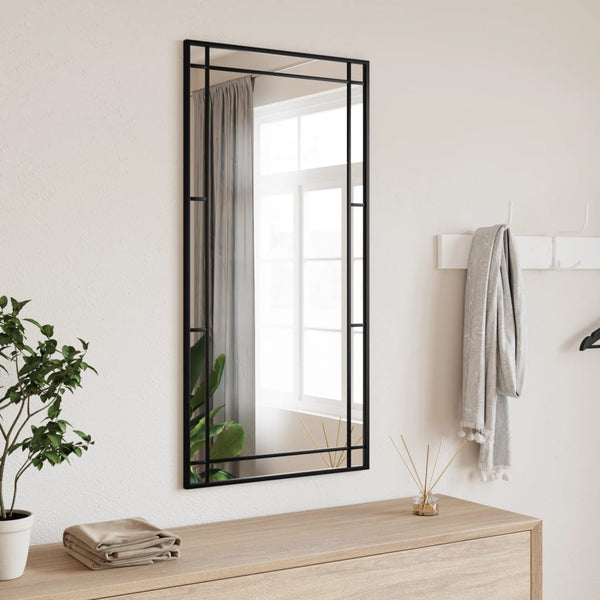 Schwarzer Wandspiegel Soriana 50x100cm (Rechteck Eisen)