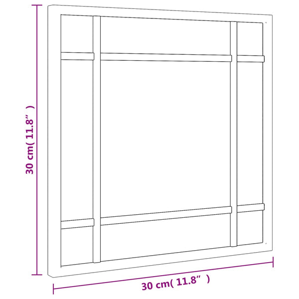 Schwarzer Wandspiegel Soriana 30x30cm (Quadrat Metall)