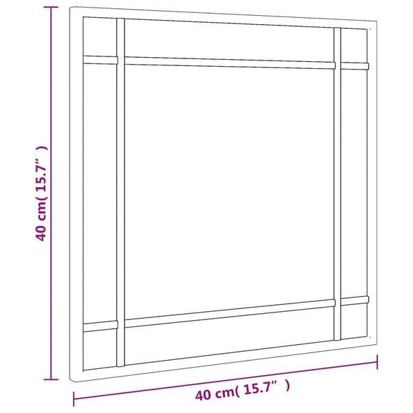 Schwarzer Wandspiegel Soriana 40x40cm (Quadrat Eisen)