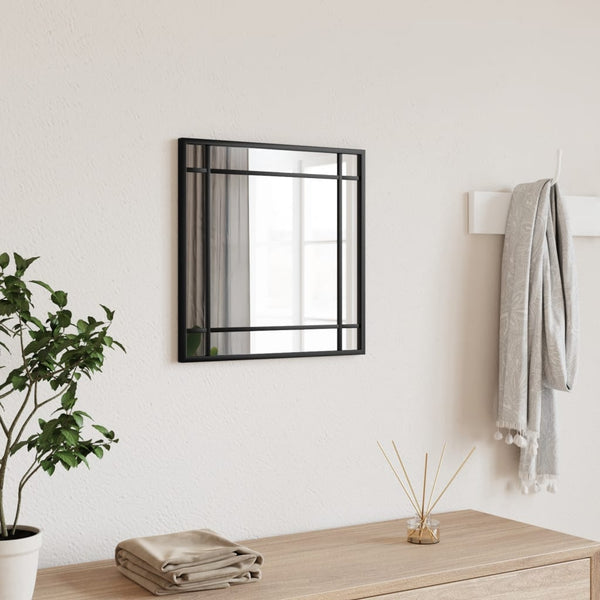Schwarzer Wandspiegel Soriana 40x40cm (Quadrat Eisen)