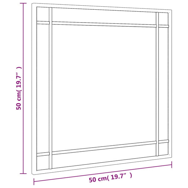 Schwarzer Wandspiegel Soriana 50x50cm (quadratisch Eisen)