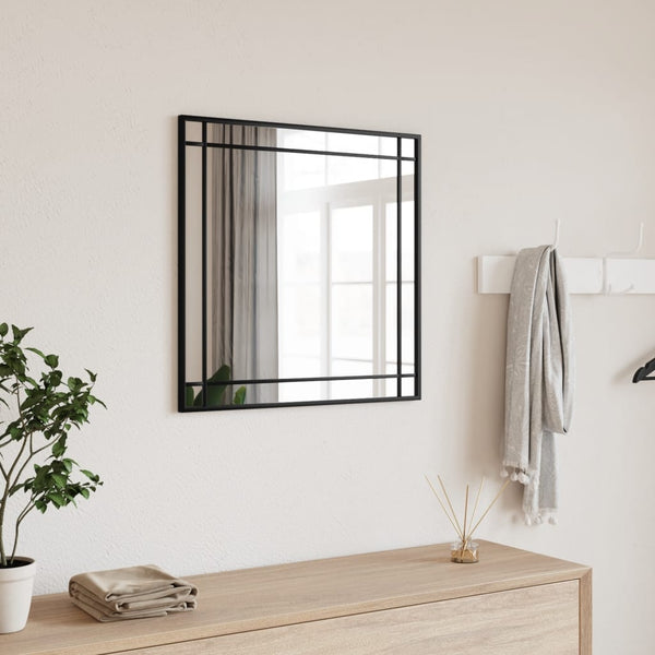 Schwarzer Wandspiegel Soriana 50x50cm (quadratisch Eisen)