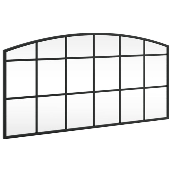 Schwarzer Wandspiegel Fidelia 80x40cm (Bogen Eisen)