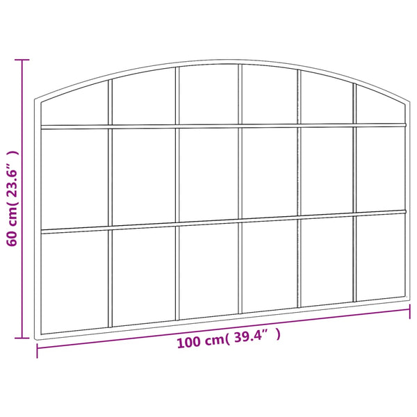 Schwarzer Wandspiegel Fidelia 100x60cm (Bogendesign Eisen)