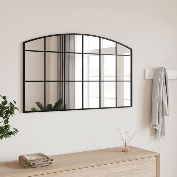 Schwarzer Wandspiegel Fidelia 100x60cm (Bogendesign Eisen)