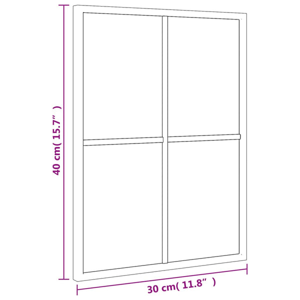 Schwarzer Wandspiegel Puggioli 30x40cm (Rechteck Eisen)