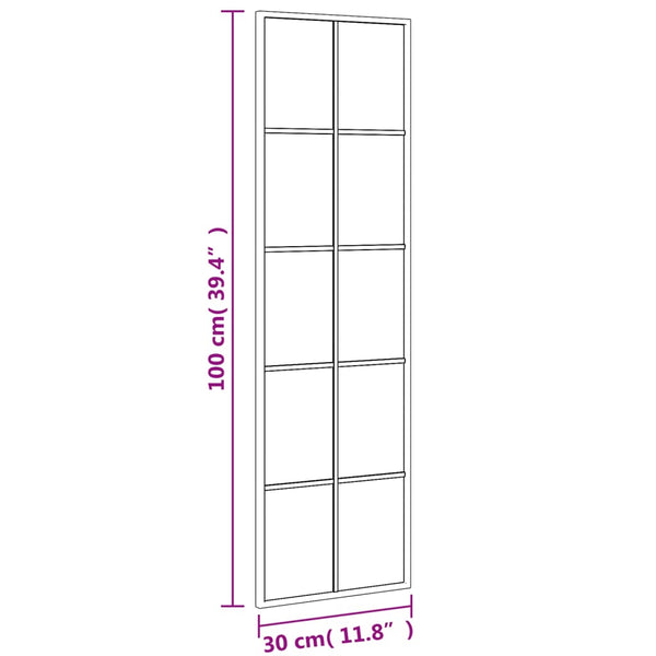 Schwarzer Wandspiegel Puggioli 30x100cm (Rechteck Eisen)