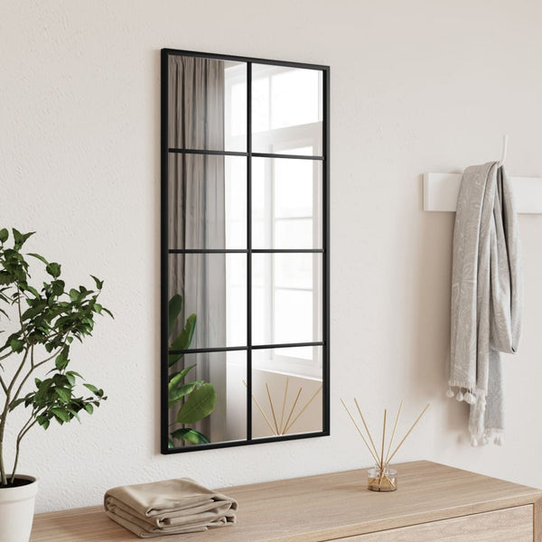 Schwarzer Wandspiegel Puggioli 40x80cm (Rechteck Eisen)