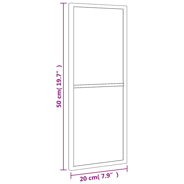 Wandspiegel Puggioli 20x50cm Schwarz (Rechteck Eisen)