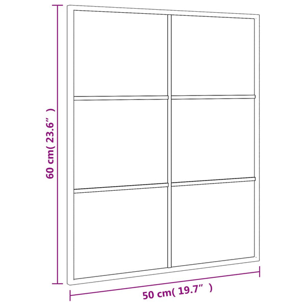 Schwarzer Wandspiegel Puggioli 50x60cm (rechteckig Eisen)
