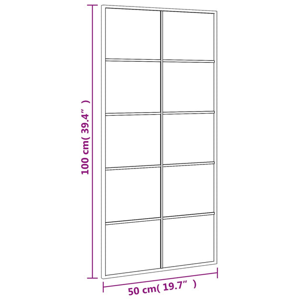 Schwarzer Wandspiegel Puggioli 50x100cm (rechteckig, Eisen)