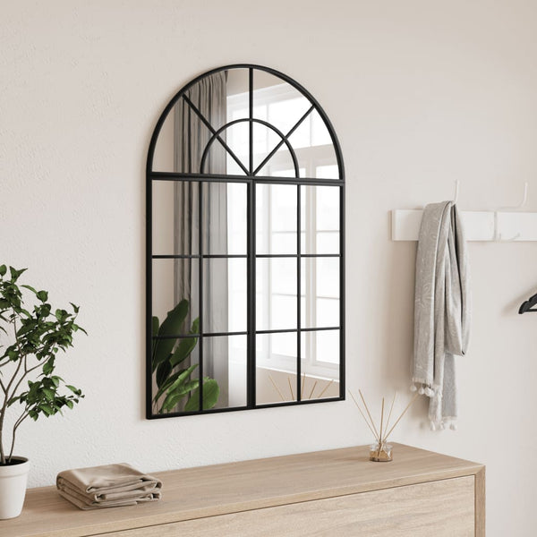 Schwarzer Wandspiegel Berena 60x30cm (Eisenbogen)