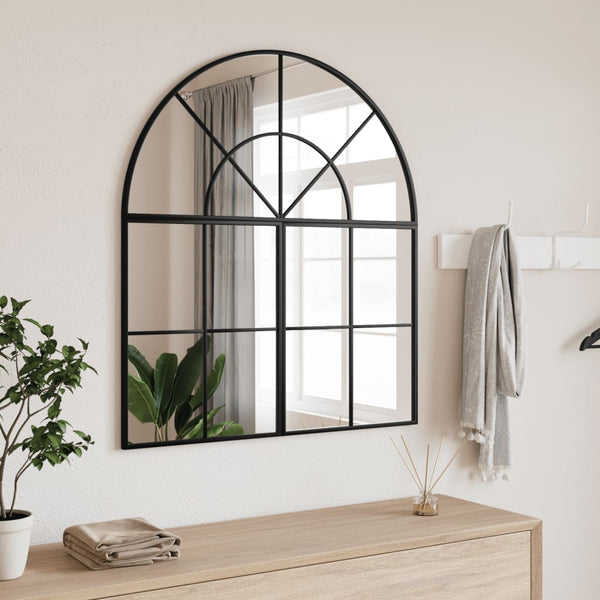 Schwarzer Wandspiegel Berena 80x40cm (Bogen Eisen)
