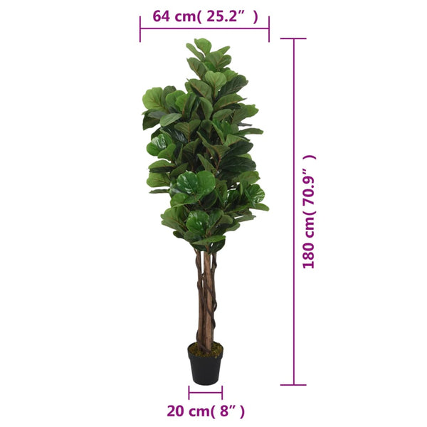 Vihreä tekokasvi lyyraviikuna Bohotici 180cm (232 lehteä)