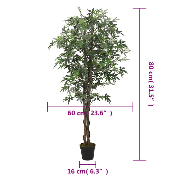 Künstliche Grünpflanze Ahorn Ilario 80cm (224 Blätter)