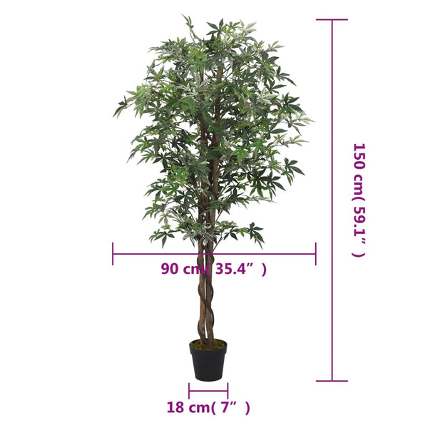 Künstliche grüne Ahorn-Pflanze Ilario 150cm (504 Blätter)