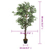 Grüne Kunstpflanze Ficus Anola 80cm (378 Blätter)