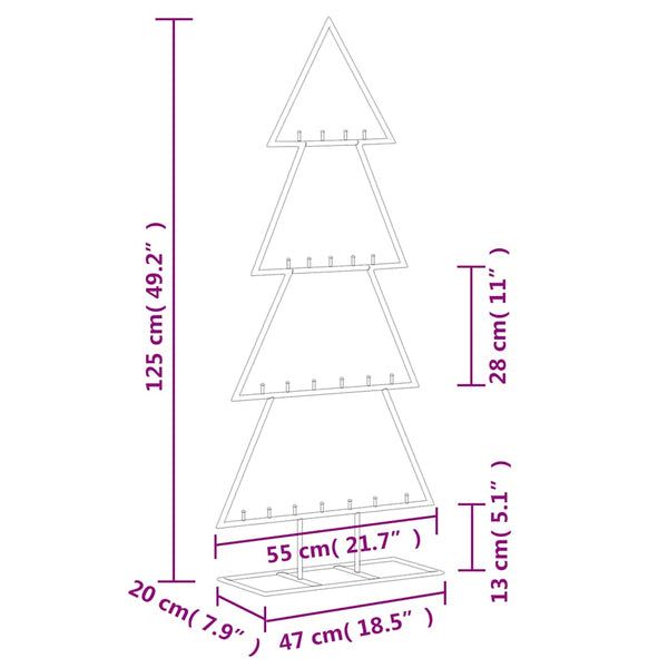 Schwarzer dekorativer Weihnachtsbaum Koroli aus Metall 125cm