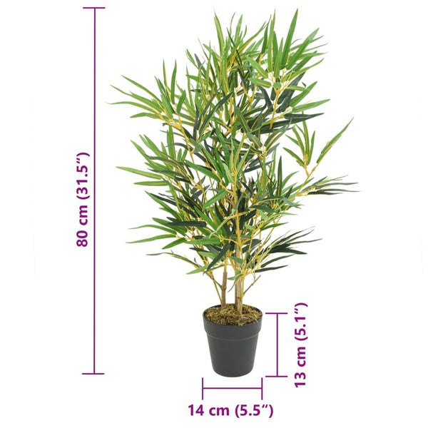 Vihreä tekokasvi bambupuu Caju 80cm (368 lehteä)