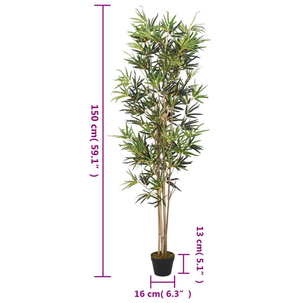 Grüne Kunstpflanze Bambusbaum Caju 150cm (828 Blätter)