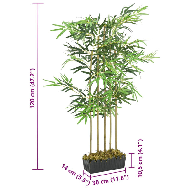 Saie 120cm vihreä tekokasvi bambupuu (730 lehteä)
