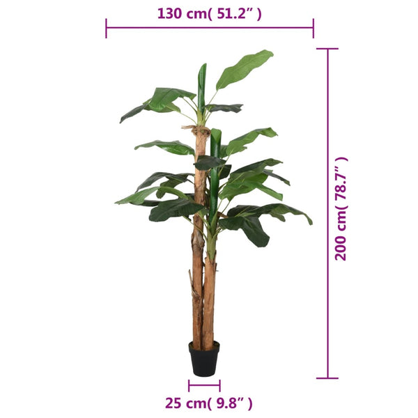 Grüne Kunstpflanze Bananenbaum Luixa 200cm (22 Blätter)