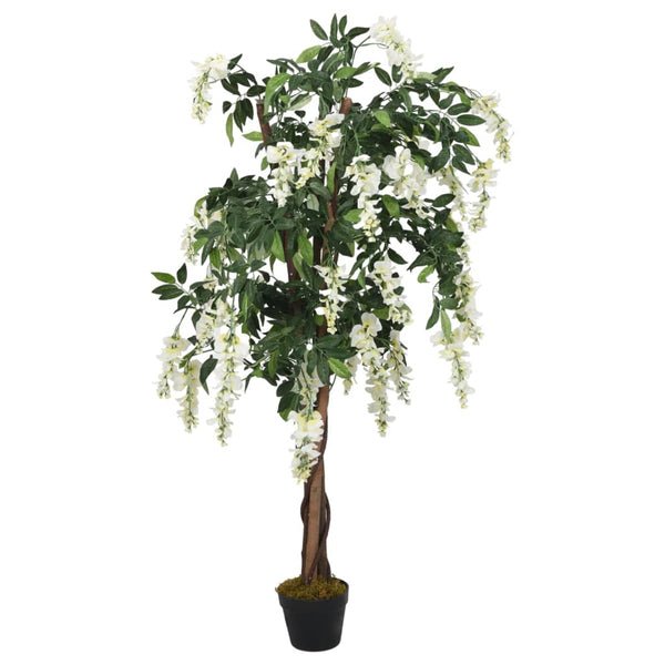 Grüne und weiße Kunstpflanze Glyzinie Jaimee 80cm (560 Blätter)