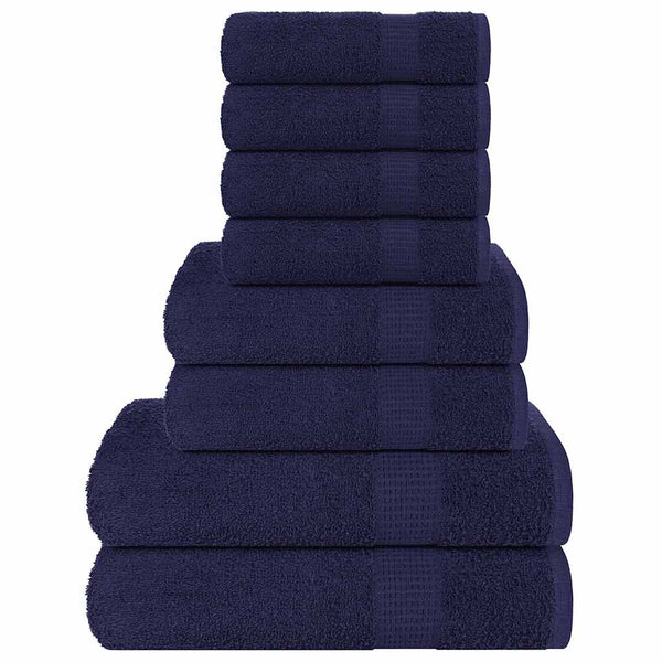 Marineblaues Handtuch-Set Spina 8-teilig (100% Baumwolle)
