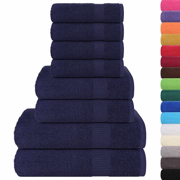 Marineblaues Handtuch-Set Spina 8-teilig (100% Baumwolle)