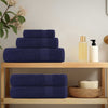Marineblaues Handtuch-Set Spina 8-teilig (100% Baumwolle)