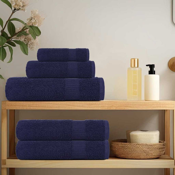 Marineblaues Handtuch-Set Spina 8-teilig (100% Baumwolle)