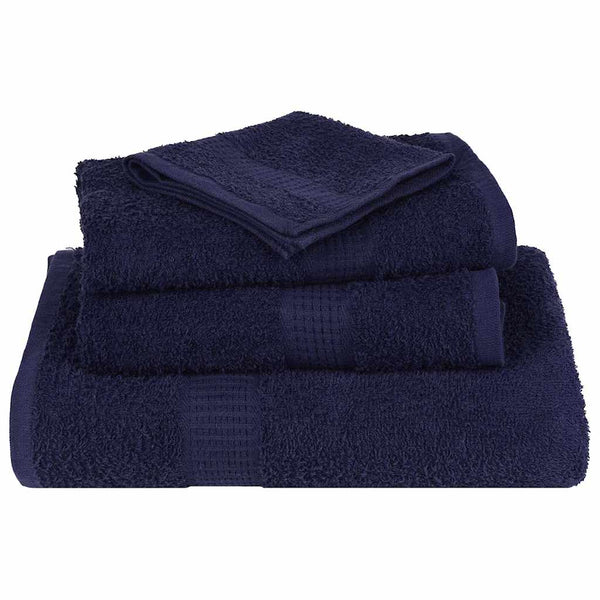 Marineblaues Handtuch-Set Spina 8-teilig (100% Baumwolle)
