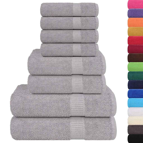Graues Handtuch-Set Spina, 8-teilig (100% Baumwolle)