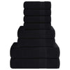 Schwarzes Handtuchset Spina (8-teilig, Frosch, 100 % Baumwolle)