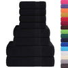 Schwarzes Handtuchset Spina (8-teilig, Frosch, 100 % Baumwolle)
