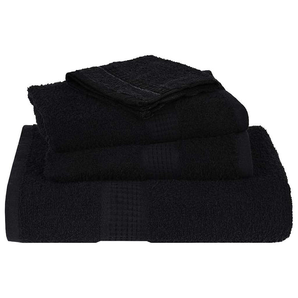 Schwarzes Handtuchset Spina (8-teilig, Frosch, 100 % Baumwolle)