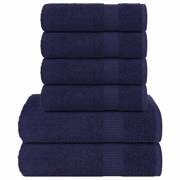 Marineblaues Handtuchset Cirus 6-teilig (100 % Baumwolle)