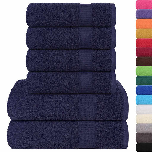 Marineblaues Handtuchset Cirus 6-teilig (100 % Baumwolle)