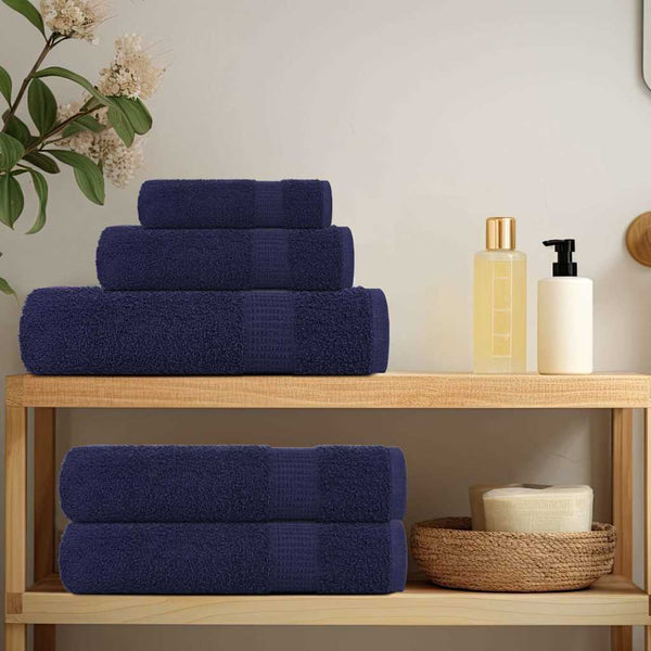 Marineblaues Handtuchset Cirus 6-teilig (100 % Baumwolle)