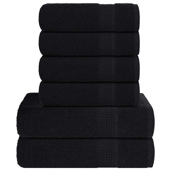 Schwarzes Handtuchset Cirus 6-teilig (100 % Baumwolle)