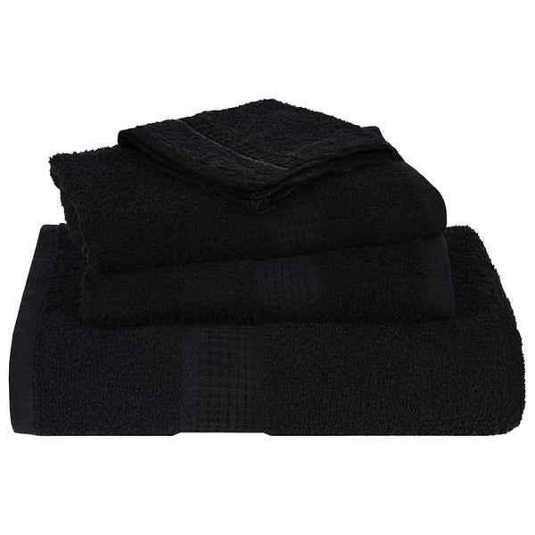 Schwarzes Handtuchset Cirus 6-teilig (100 % Baumwolle)
