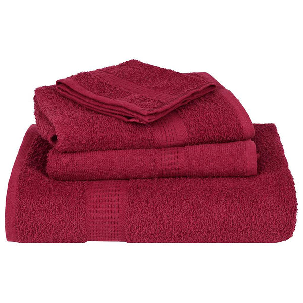 Bordeauxrotes Handtuchset Sian 12-teilig (100% Baumwolle)
