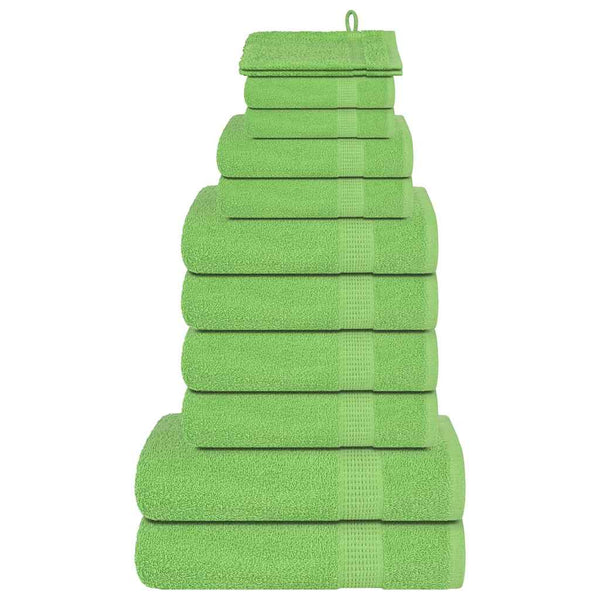 Apfelgrünes Handtuch-Set Sian 12-teilig (100% Baumwolle)