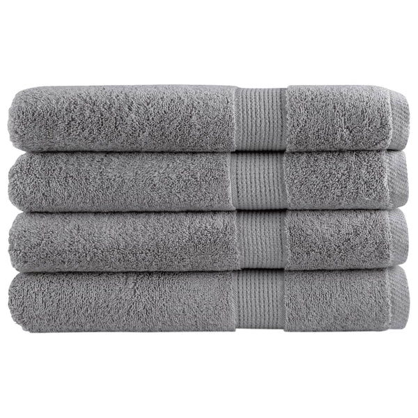 Graue Premium-Handtücher Sterieana 100x200cm (4 Stück 600 g/m² 100% Baumwolle)