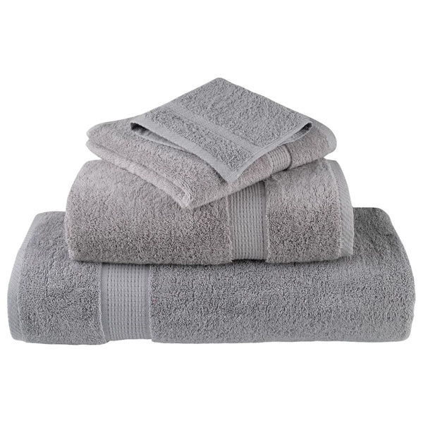 Graue Premium-Handtücher Sterieana 100x200cm (4 Stück 600 g/m² 100% Baumwolle)