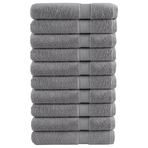 Graue Premium Handtücher Sterieana 100x200cm (10 Stück 600 g/m² 100% Baumwolle)