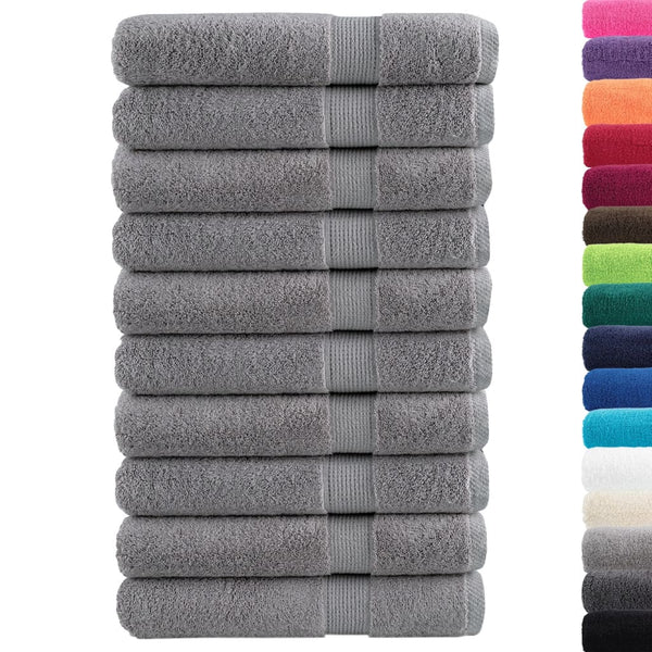Graue Premium Handtücher Sterieana 100x200cm (10 Stück 600 g/m² 100% Baumwolle)