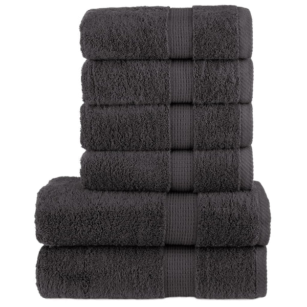 Anthrazit Premium Handtücher Hortinia 600 g/m² (6-teilig, 100 % Baumwolle)