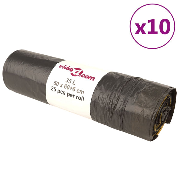 Schwarze Müllsäcke mit Zugband Constatina 35 l (250 St.)